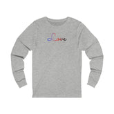 Polyamory Love Script Long Sleeve T-Shirt: Subtly Elegant Pride Tee